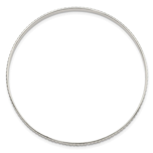 Sterling Silver Diamond Cut Slip-on Bangle QB1083