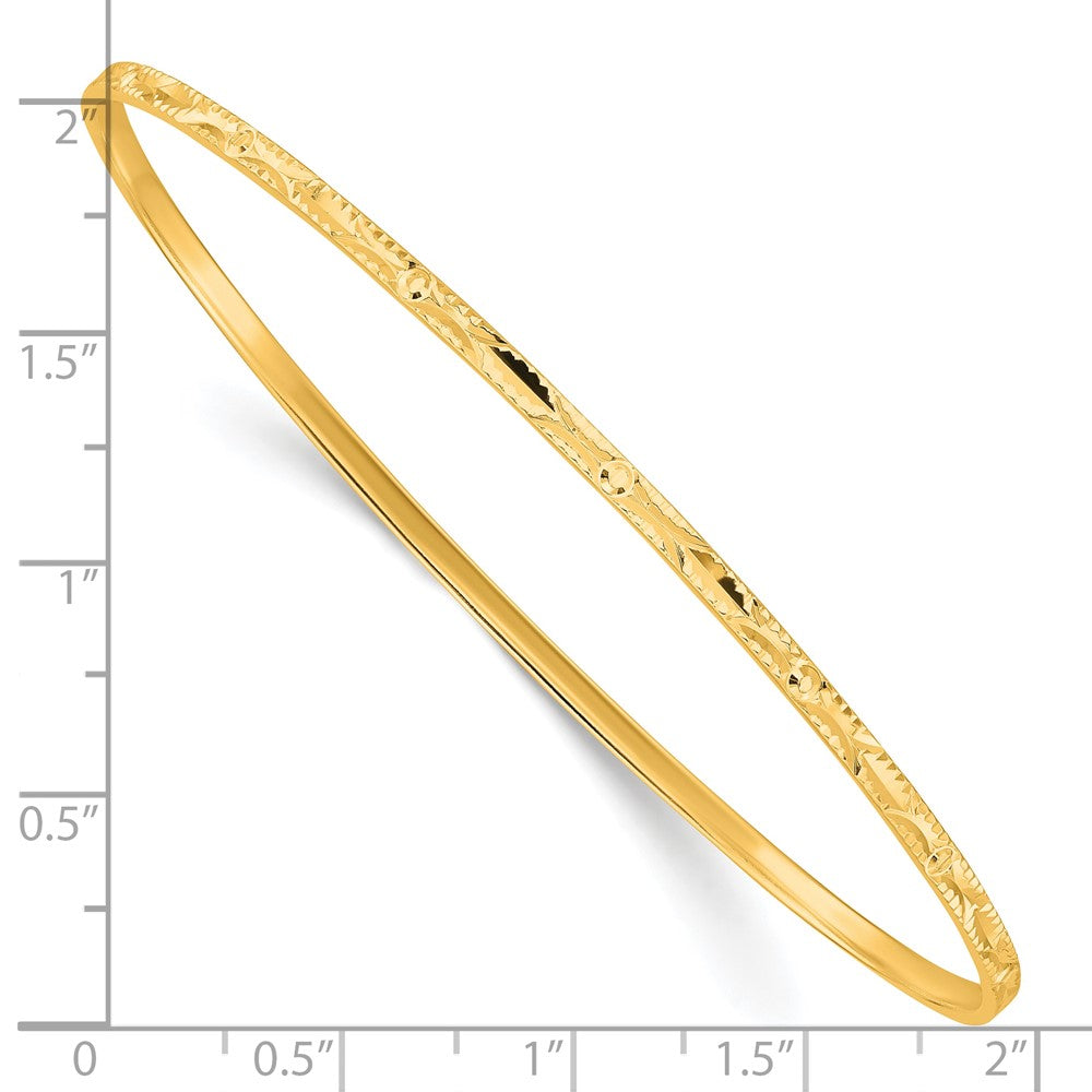 Sterling Silver Gold-tone Diamond Cut Slip-on Bangle QB1085GP