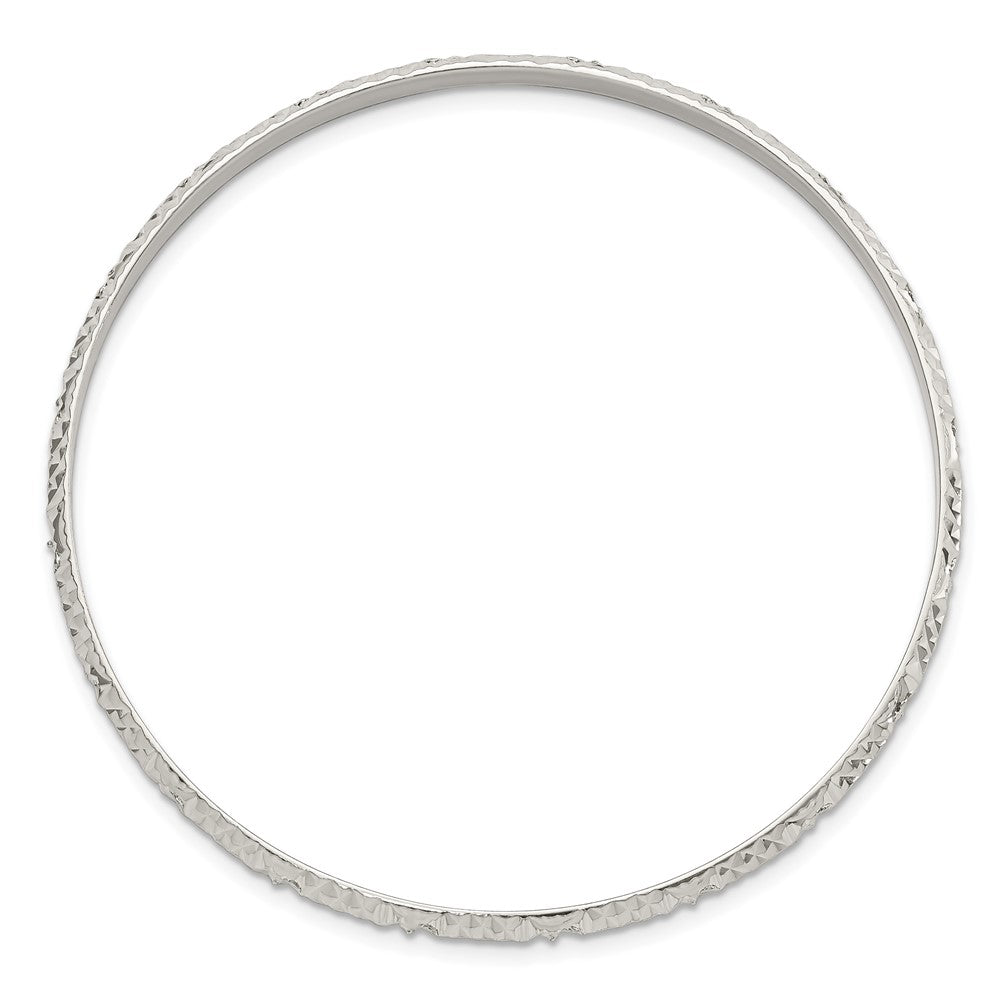 Sterling Silver Diamond Cut Slip-on Bangle QB1088