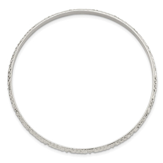 Sterling Silver Diamond Cut Slip-on Bangle QB1088
