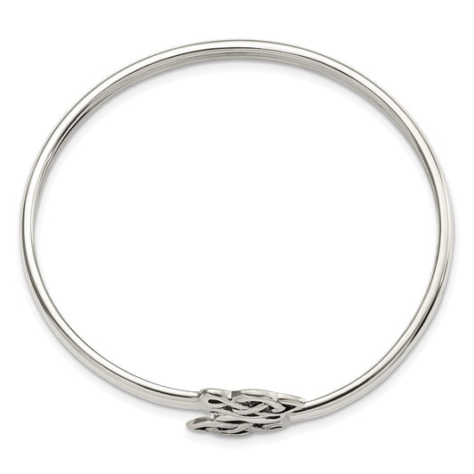 Sterling Silver Celtic Flexible Bangle Bracelet QB1148