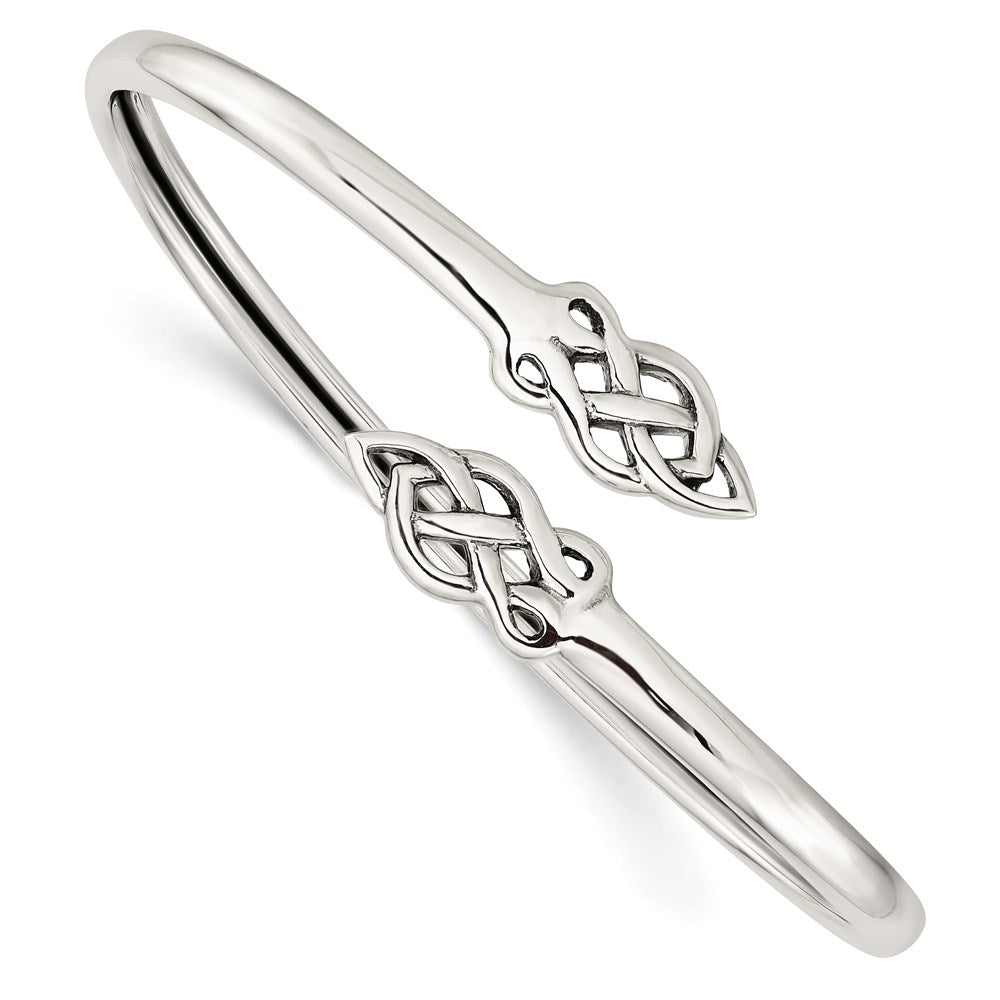 Sterling Silver Celtic Flexible Bangle Bracelet QB1148