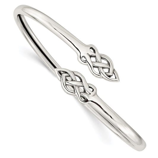 Sterling Silver Celtic Flexible Bangle Bracelet QB1148