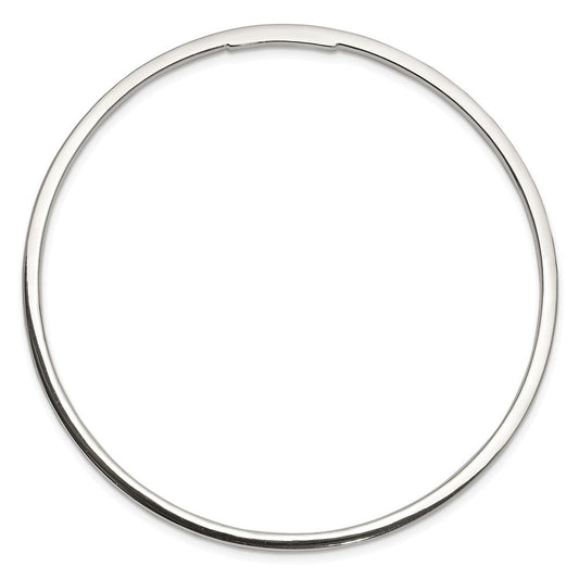 Sterling Silver 2mm Squared Edge Slip-on Bangle Bracelet QB115