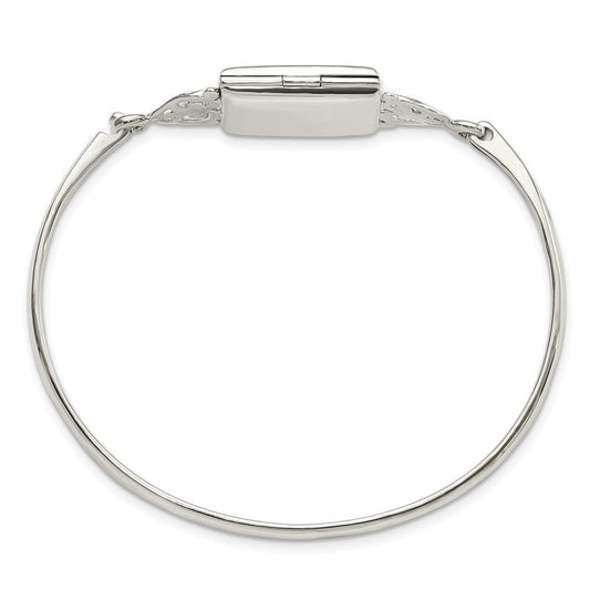 Sterling Silver Polished Rectangular 20mm Locket Bangle QB1211