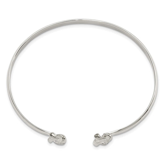 Sterling Silver Polished Love Knot Cuff Bracelet QB1214