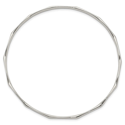 Sterling Silver Scalloped Slip-on Bangle QB1229