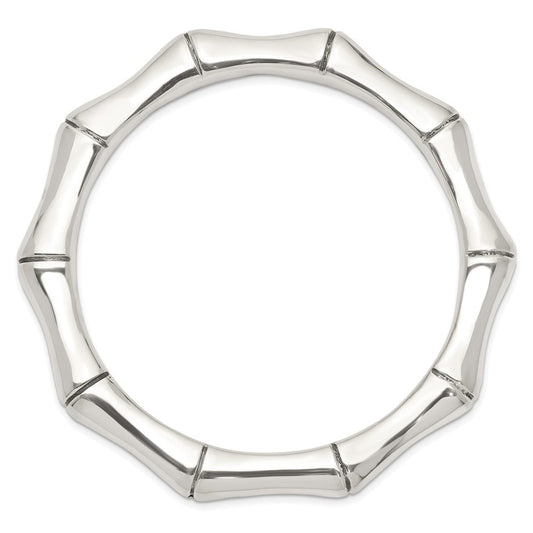 Sterling Silver Polished Bamboo Slip-on Bangle QB1231