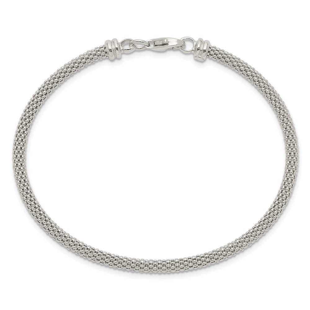 Sterling Silver Textured w/Clasp Bangle QB1252