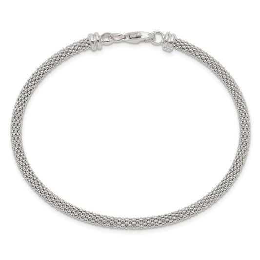 Sterling Silver Textured w/Clasp Bangle QB1252
