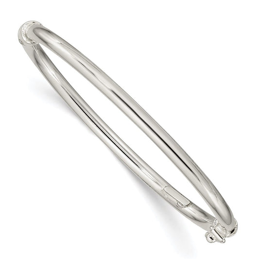 Sterling Silver Polished 3mm Hinged Baby Bangle QB1282