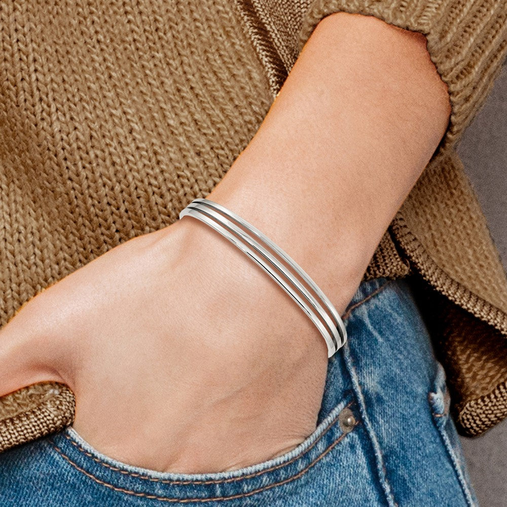Sterling Silver Cuff Bangle QB1303