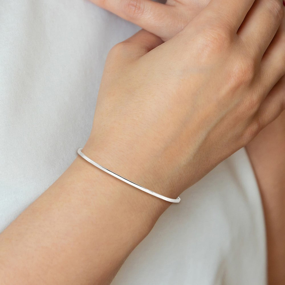 Sterling Silver Polished 2mm Slip-on Bangle QB1398
