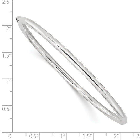 Sterling Silver Polished 3mm Hinged Round Bangle QB1410