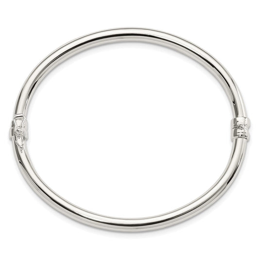 Sterling Silver Polished Hinged Bangle QB1412