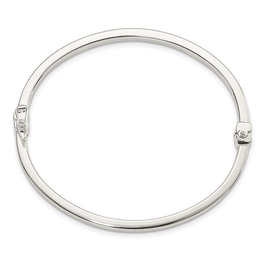 Sterling Silver Polished Flat Hinged Bangle QB1413
