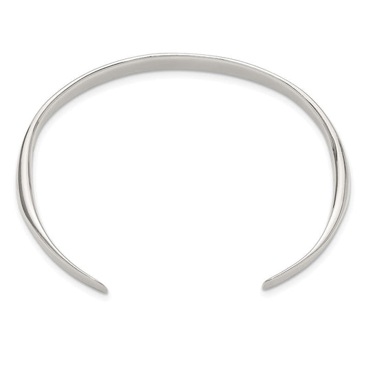 Sterling Silver Polished Step Flat Cuff Bangle QB1455
