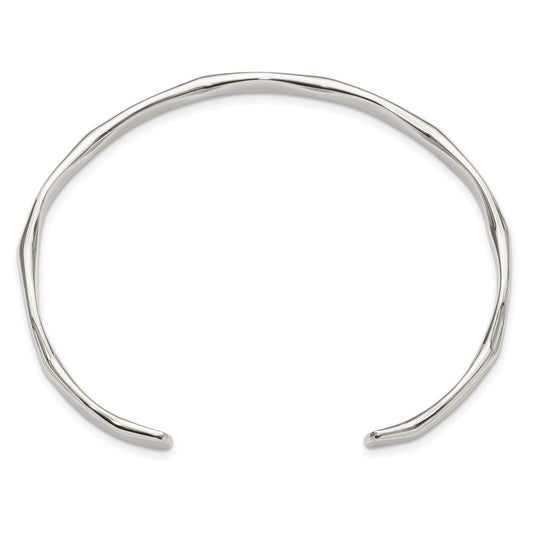 Sterling Silver Polished 5mm Cuff Bangle QB1459