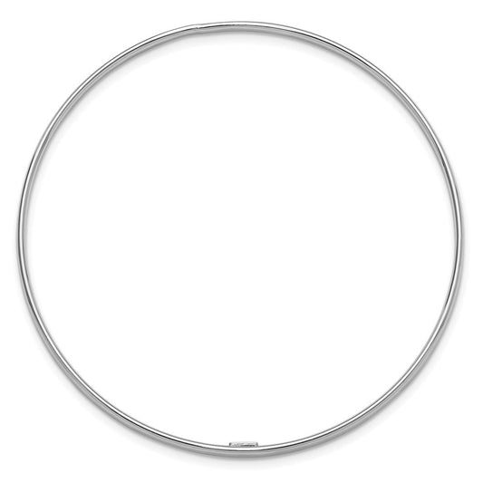 Sterling Silver Rhodium-plated Polished 2.40mm Slip on Bangle QB1485