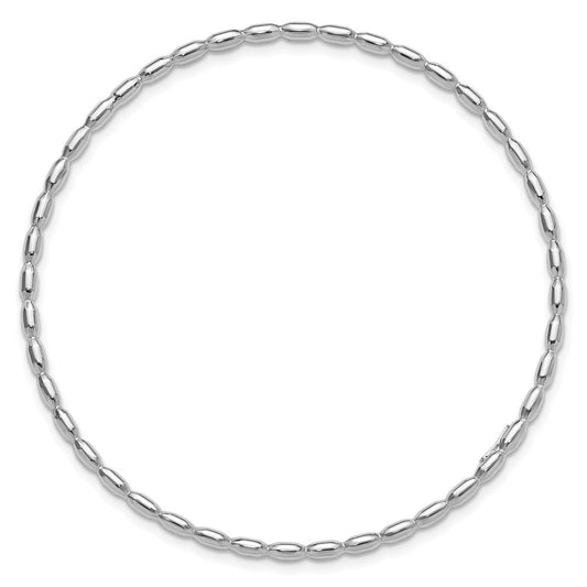Sterling Silver Rhodium-plated Polished 2.30mm Slip on Bangle QB1486