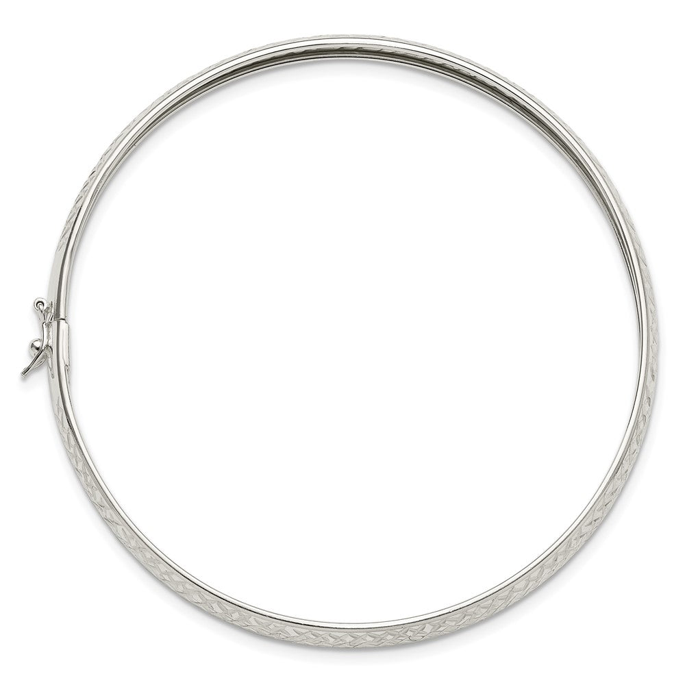 Sterling Silver Polished and D/C Flexible Bangle QB1496