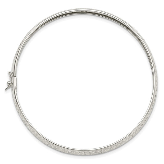 Sterling Silver Polished and D/C Flexible Bangle QB1496