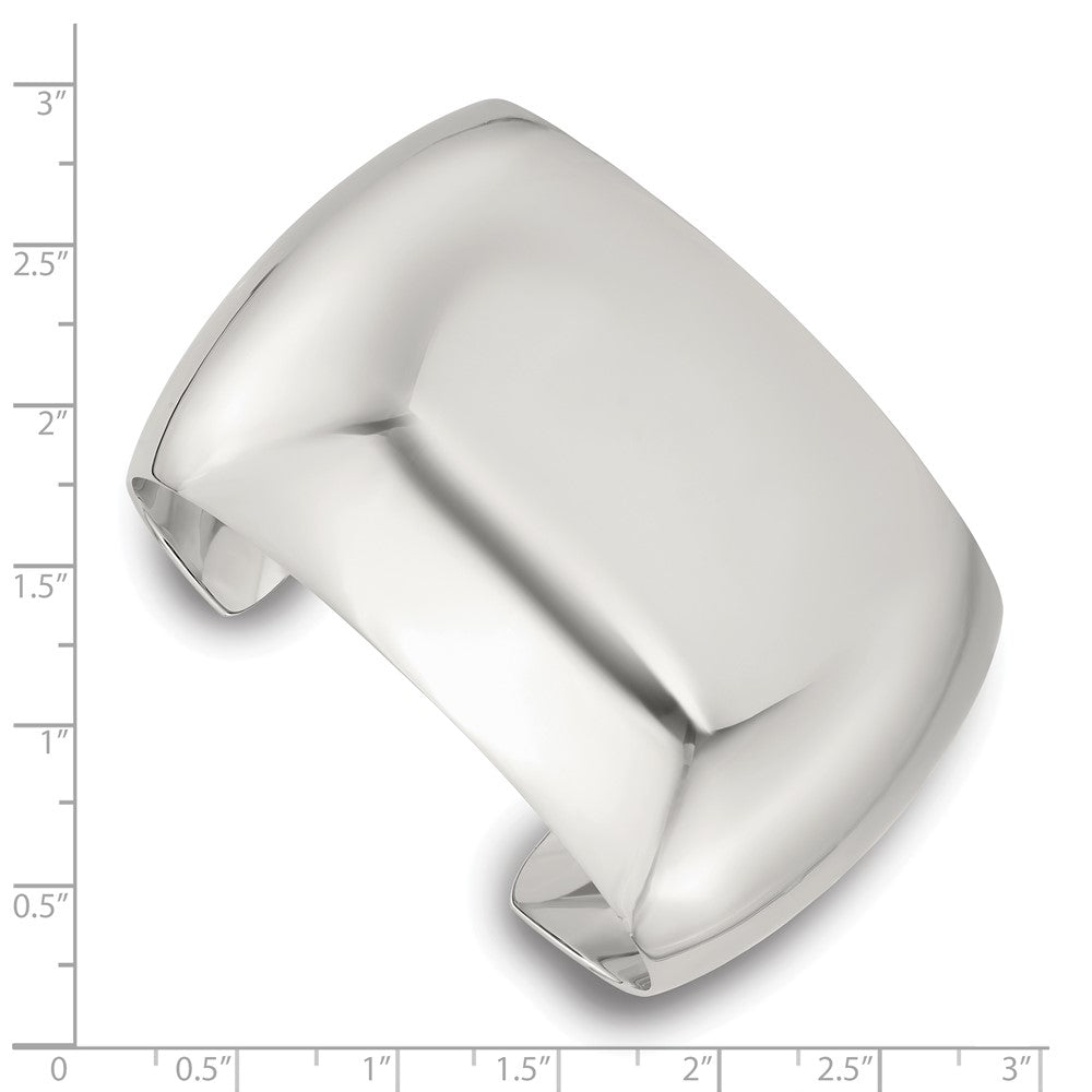 Sterling Silver Polished 40mm Domed Cuff Bangle QB1552