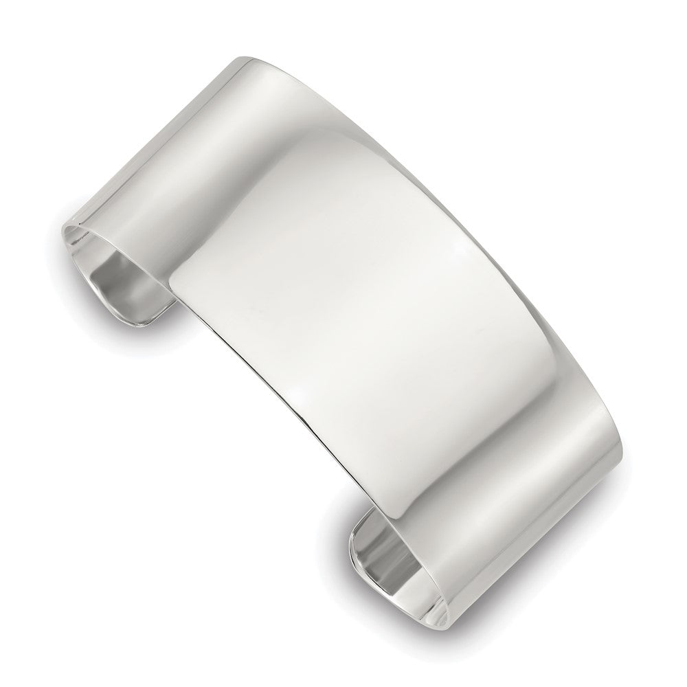 Sterling Silver Polished 30mm Flat Cuff Bangle QB1556