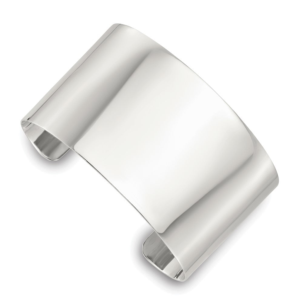 Sterling Silver Polished 40mm Flat Cuff Bangle QB1557