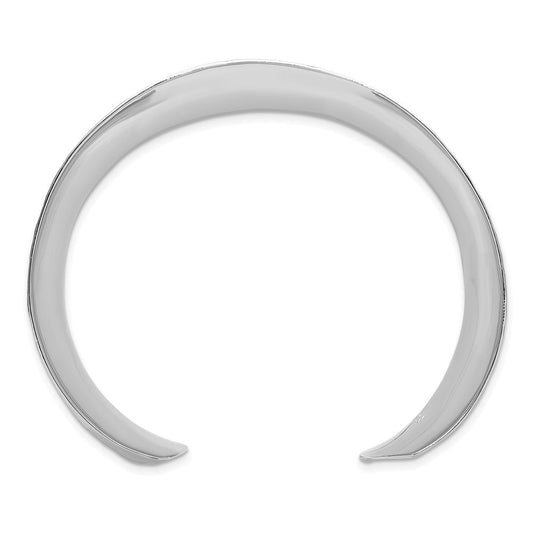 Sterling Silver Polished 30mm Concave Hammered Cuff Bangle QB1568