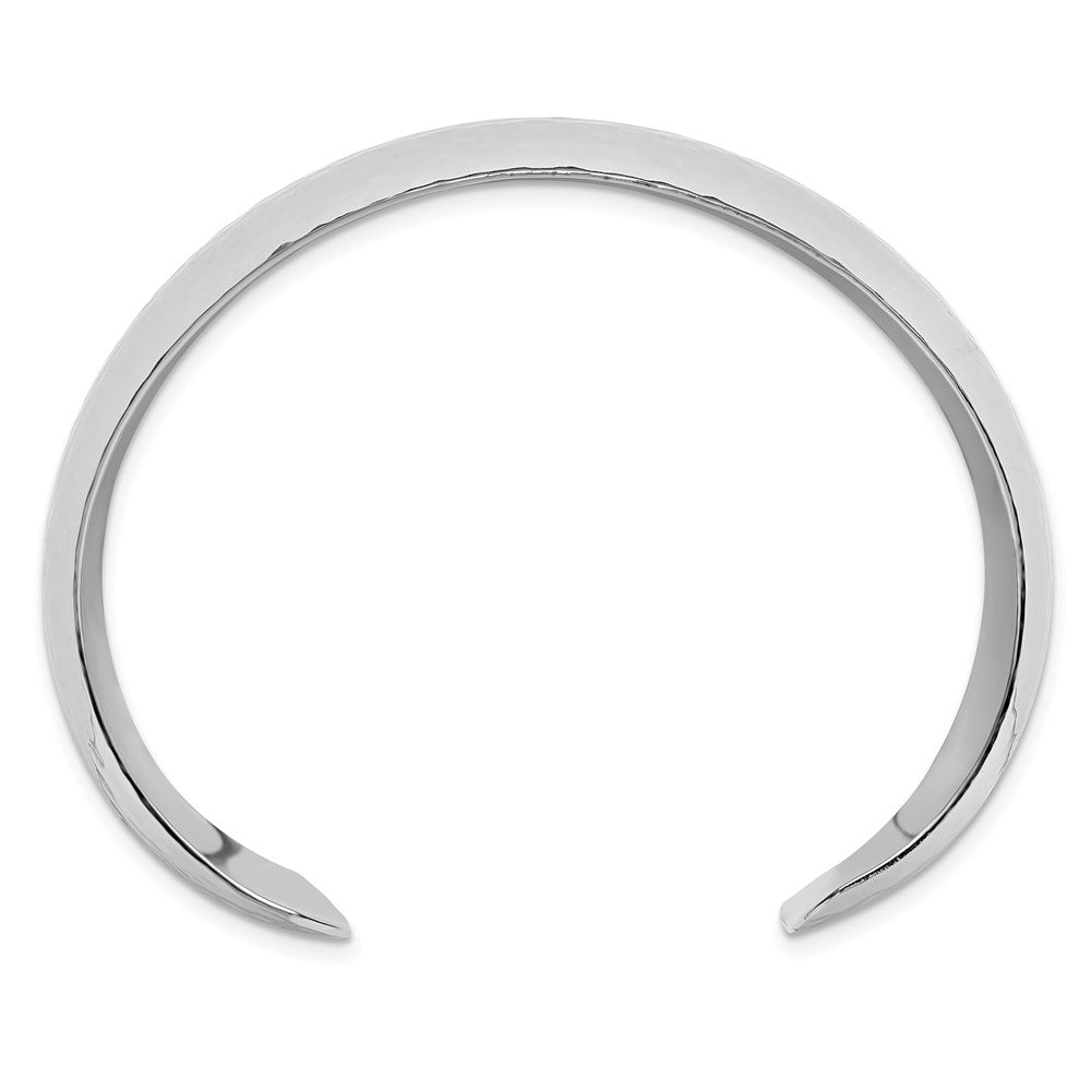 Sterling Silver Polished 25mm Domed Hammered Cuff Bangle QB1572