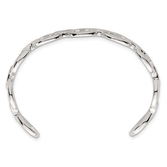 Sterling Silver Polished Anchor / Mariner Link Cuff Bangle QB1582