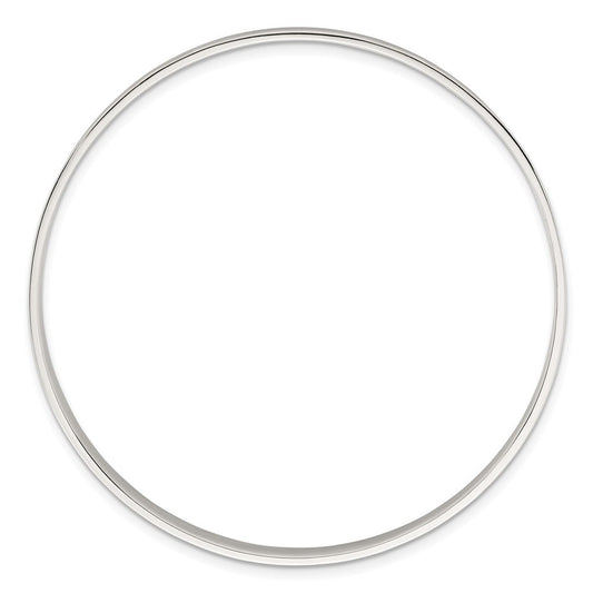 Sterling Silver Polished 5.00mm Flat Slip-on Bangle Bracelet QB1600