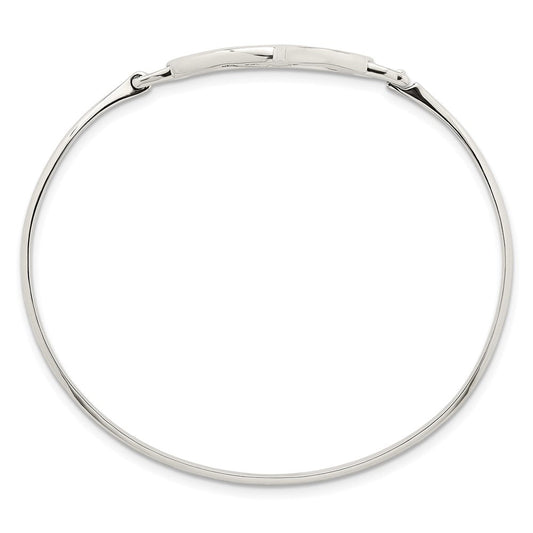 Sterling Silver Polished Open Heart Bangle QB1607