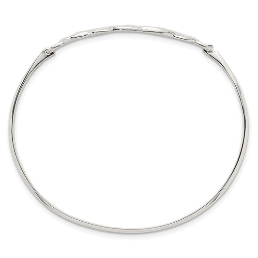 Sterling Silver Polished Celtic Knot Bangle QB1608