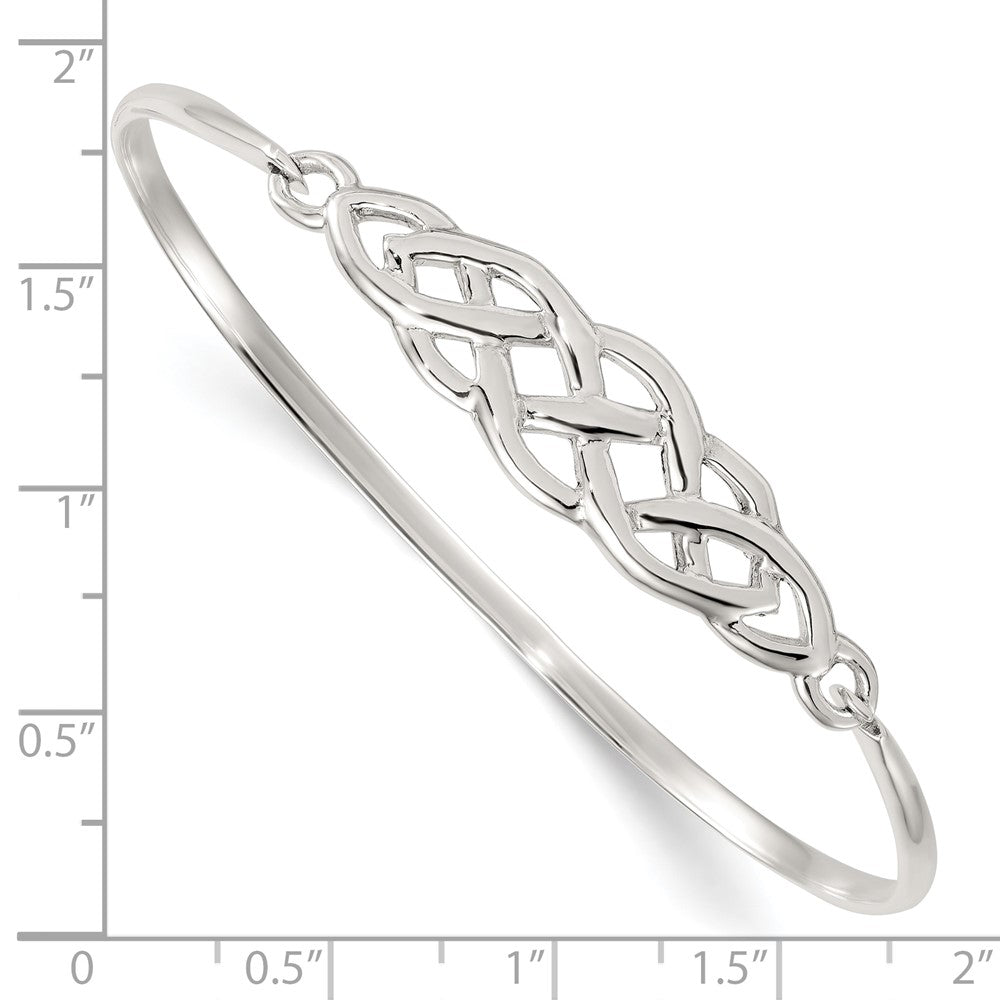 Sterling Silver Polished Celtic Knot Bangle QB1608