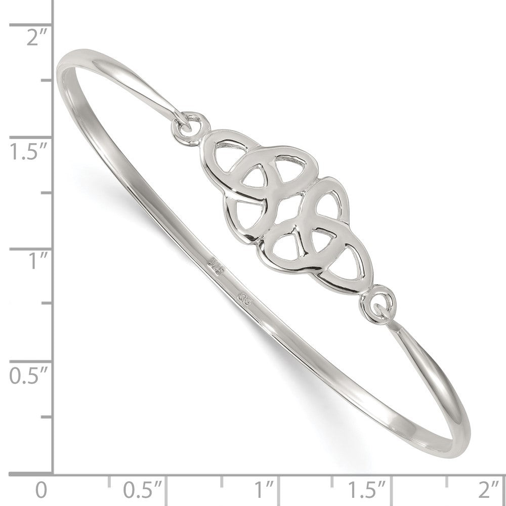 Sterling Silver Polished Double Trinity Knot Bangle QB1609