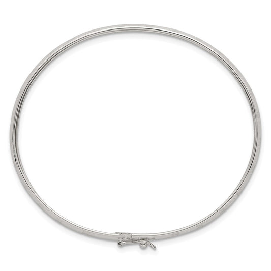 Sterling Silver Polished and Diamond-cut 4.0mm Flexible Bangle QB1615