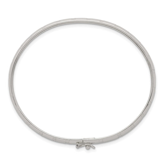 Sterling Silver Polished and Diamond-cut 6.0mm Flexible Bangle QB1616