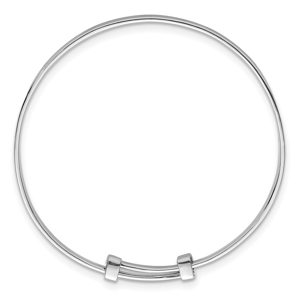 Sterling Silver Rhodium-plated Polished Etched Floral Pattern Childrens Expandable Bangle QB1645