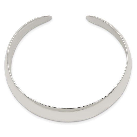 Sterling Silver Solid Polished Plain Cuff Bangle Bracelet QB183