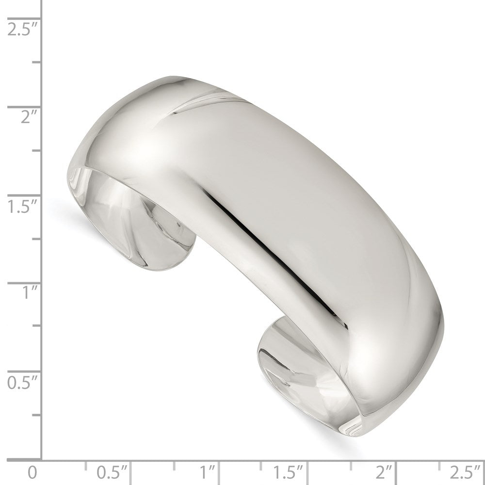 Sterling Silver Solid Polished Plain Cuff Bangle Bracelet QB183