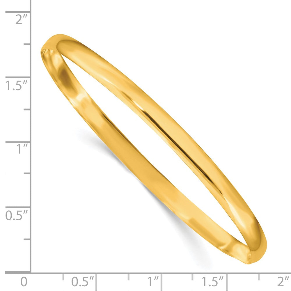 Sterling Silver Gold-tone 4mm Solid Polished Plain Slip-On Bangle Bracelet QB237GP