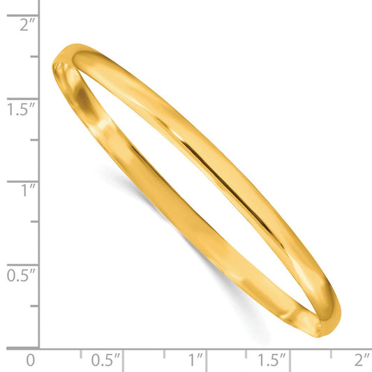 Sterling Silver Gold-tone 4mm Solid Polished Plain Slip-On Bangle Bracelet QB237GP