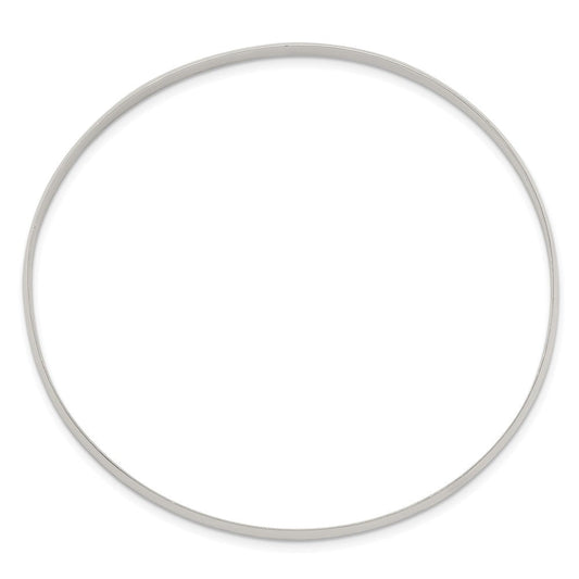 Sterling Silver 4.5mm Solid Polished Plain Slip-On Bangle Bracelet QB238