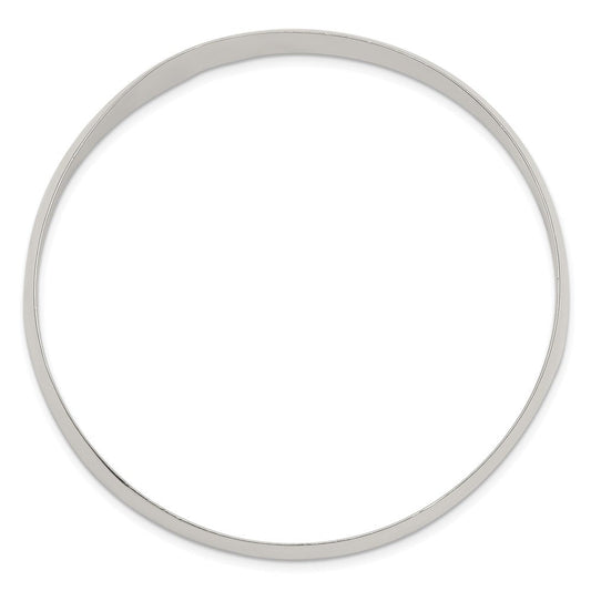 Sterling Silver 9mm Solid Polished Plain Slip-On Bangle Bracelet QB241
