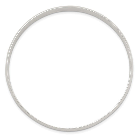 Sterling Silver 9.75mm Solid Polished Plain Slip-On Bangle Bracelet QB242