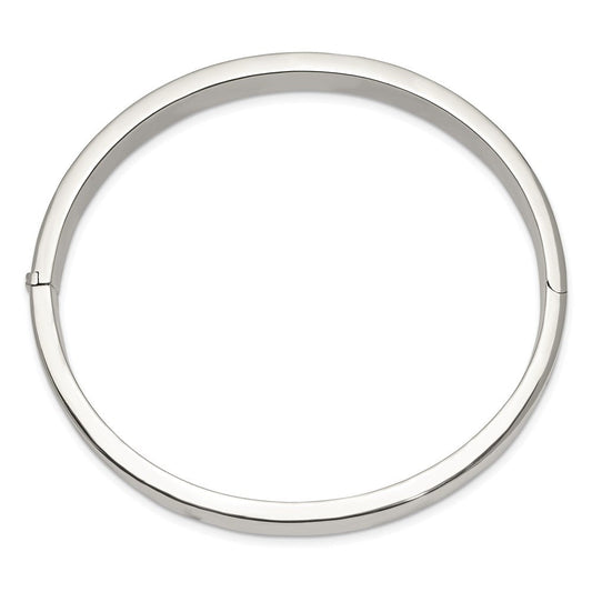 Sterling Silver 9.75mm Hinged Bangle QB297