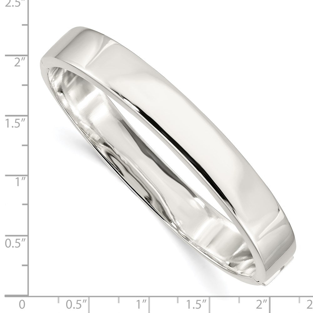 Sterling Silver 9.75mm Hinged Bangle QB297