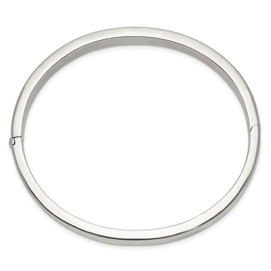Sterling Silver 8.00mm Hinged Bangle QB298